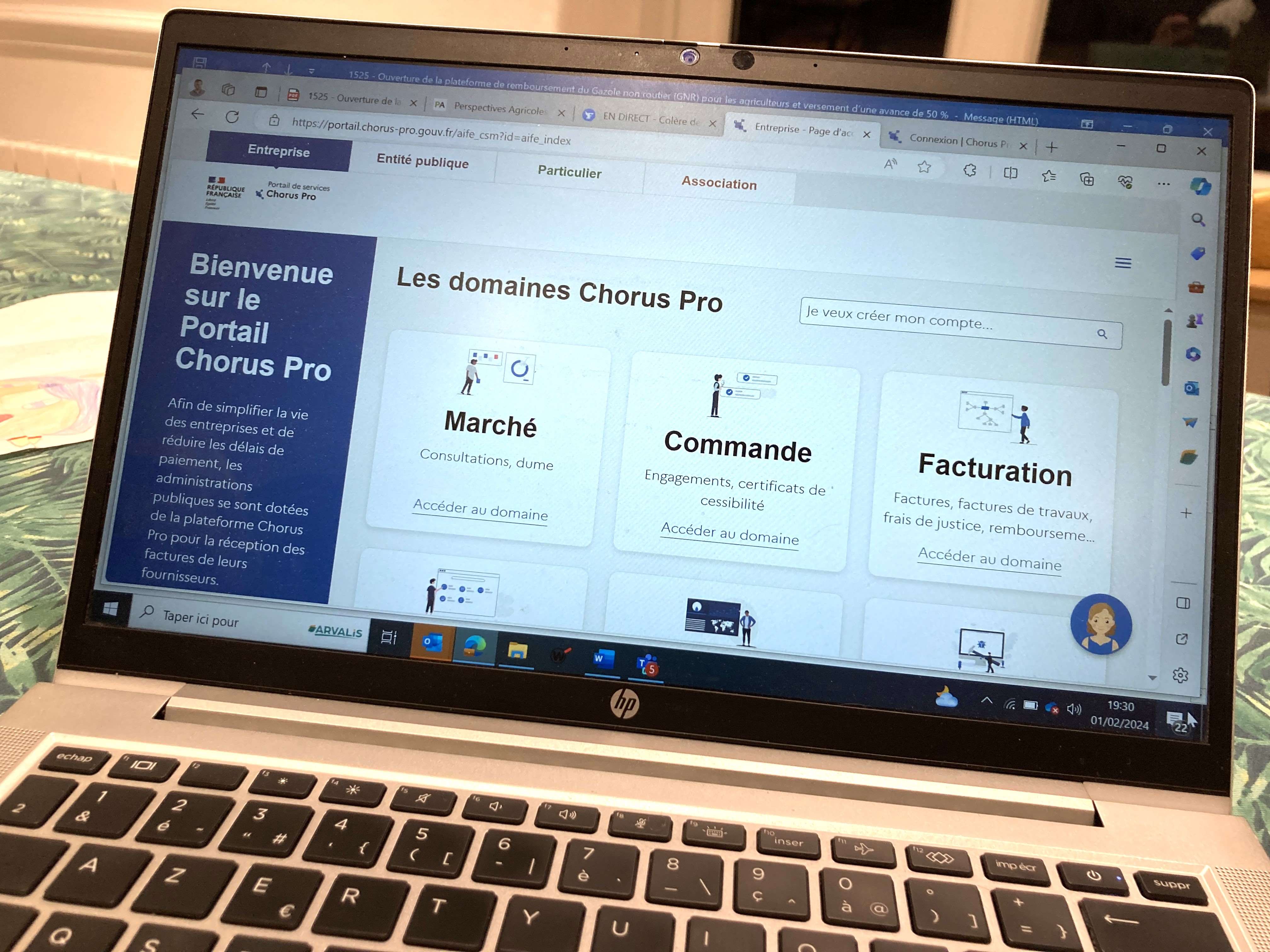 La plateforme Chorus Pro permet déjà d'effectuer une remboursement du GNR