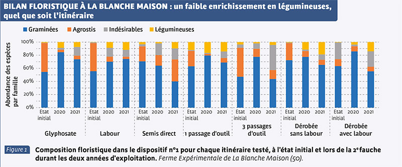 BILAN FLORISTIQUE À LA BLANCHE MAISON : un faible enrichissement en légumineuses, quel que soit l’itinéraire