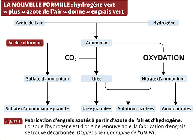 LA NOUVELLE FORMULE : hydrogène vert « plus » azote de l’air « donne » engrais vert