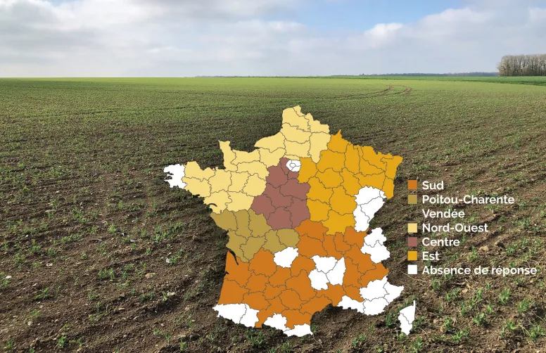 Les variations de dates de semis observées illustrent le nécessaire compromis entre la date optimale de semis pour le bassin considéré et les conditions de ressuyage ou d’éventuel gel du sol.
