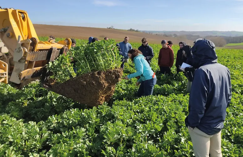 Améliorer la fertilité des sols : tel est l’objectif qui rassemble les agriculteurs et conseillers agricoles participant au projet Transi’Sols.