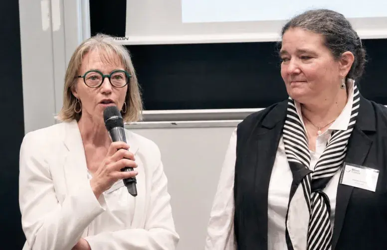 Aude Bernadon-Méry, présidente de Biom InnoV et Isabelle Gattin, directrice de l’unité Aghyle-Unilasalle à laquelle est rattachée la chaire « Biocontrol explorer for plant health »