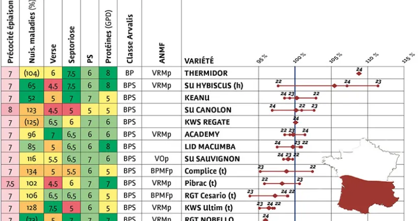 RENDEMENTS EN ZONE SUD