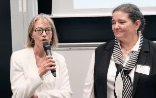 Aude Bernadon-Méry, présidente de Biom InnoV et Isabelle Gattin, directrice de l’unité Aghyle-Unilasalle à laquelle est rattachée la chaire « Biocontrol explorer for plant health »