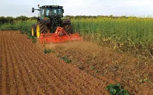 En un passage, la fraise rotative permet de gérer des couverts de fortes biomasses et assurant une destruction satisfaisante et un travail assez peu profond.